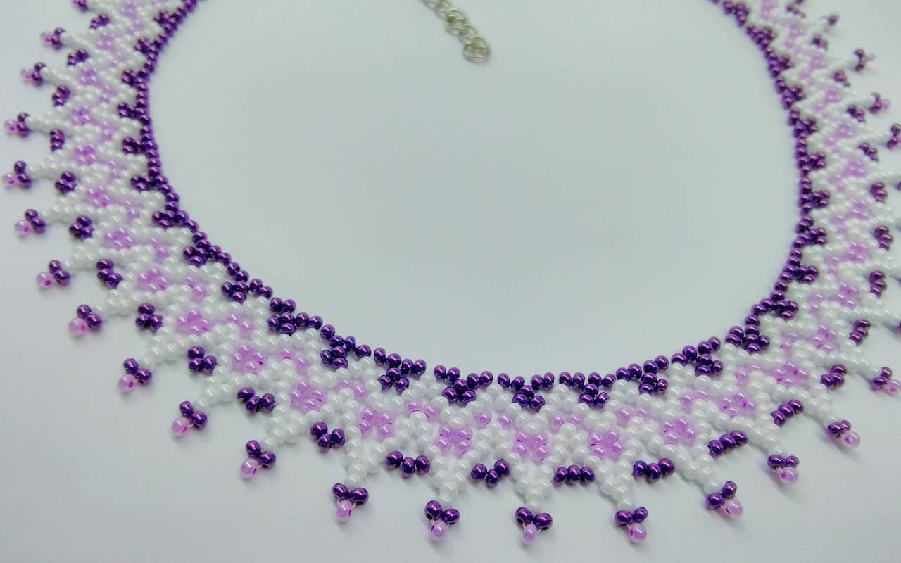 Narrow Levander Plum White Beaded Necklace, Violet Grapes Collar Made of Czech  Glass Beads, Gift for Her, Purple Choker -  Norway