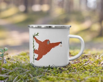 Orangutan Tea Party Enamel Mug