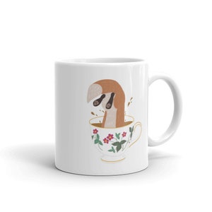 Fox Tea Party White glossy mug