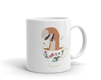 Fox Tea Party White glossy mug
