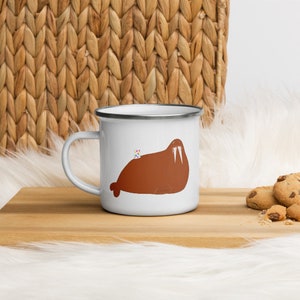 Walrus Tea Party Enamel Mug