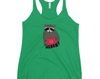 Raccoon Tea Party Women's Racerback Tank