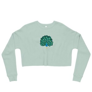 Peacock Tea Party Crop Sweatshirt
