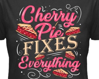 Cherry Pie fixe tout la conception du tee Baker uniquement, téléchargement numérique, maquette incluse! Fichier PNG DTG, Impression POD, Pas une chemise, Fichier Pod