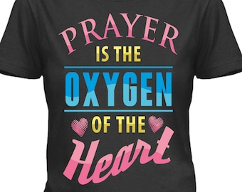 Download Free Prayer is the Oxygen of the Heart, Christian, Faith, Digital Download, Mockup Included! PNG File DTG, POD Printing, Not a shirt, Pod 17 PSD Template
