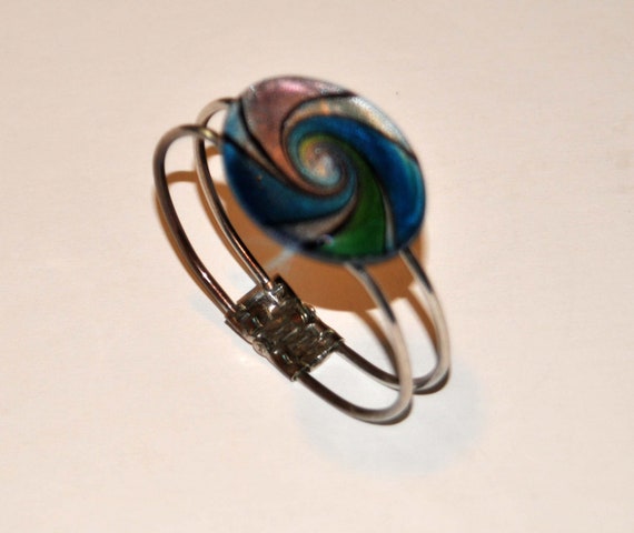 Psychedelic Swirl Clamp Bracelet