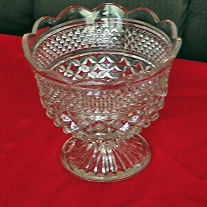 Scalloped Edge Compote with Diamond Design