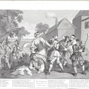 1802 Engraving After William Hogarth  Hudibras