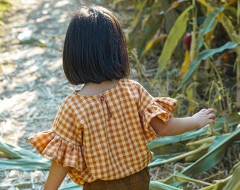 Ruffled top, Homespun blouse