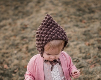 Bobble pixie  bonnet