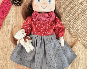 Poupée faite main, poupée, petite poupée, poupée de chiffon, cadeau de Noël, marionnette