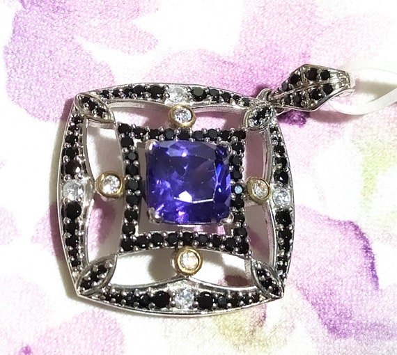 Black-white Top-bright Crystal and Square Deep-purple