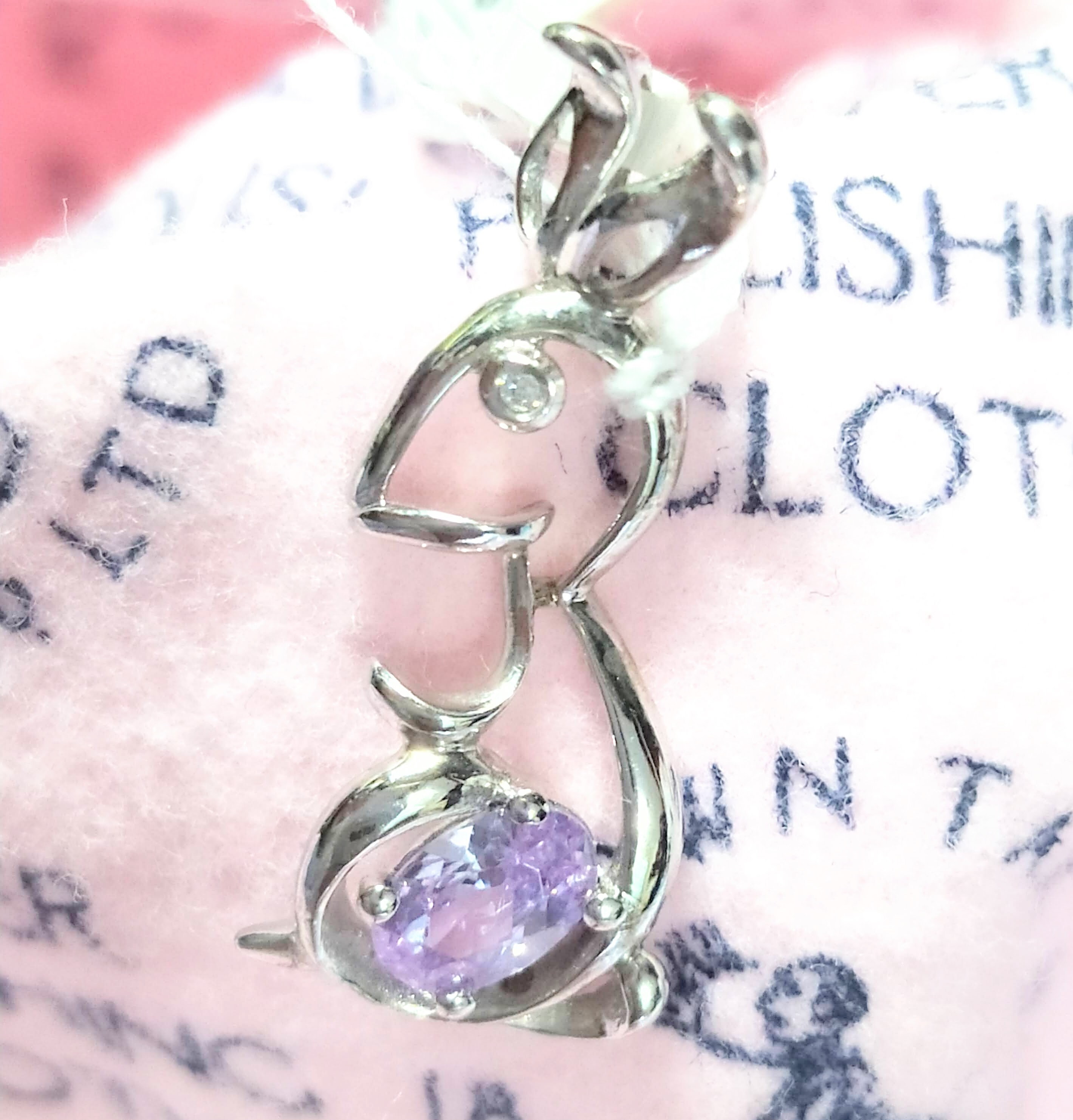 Net-hkd98.-cute-bunny-rabbit-925 Silver Pendant-light Purple