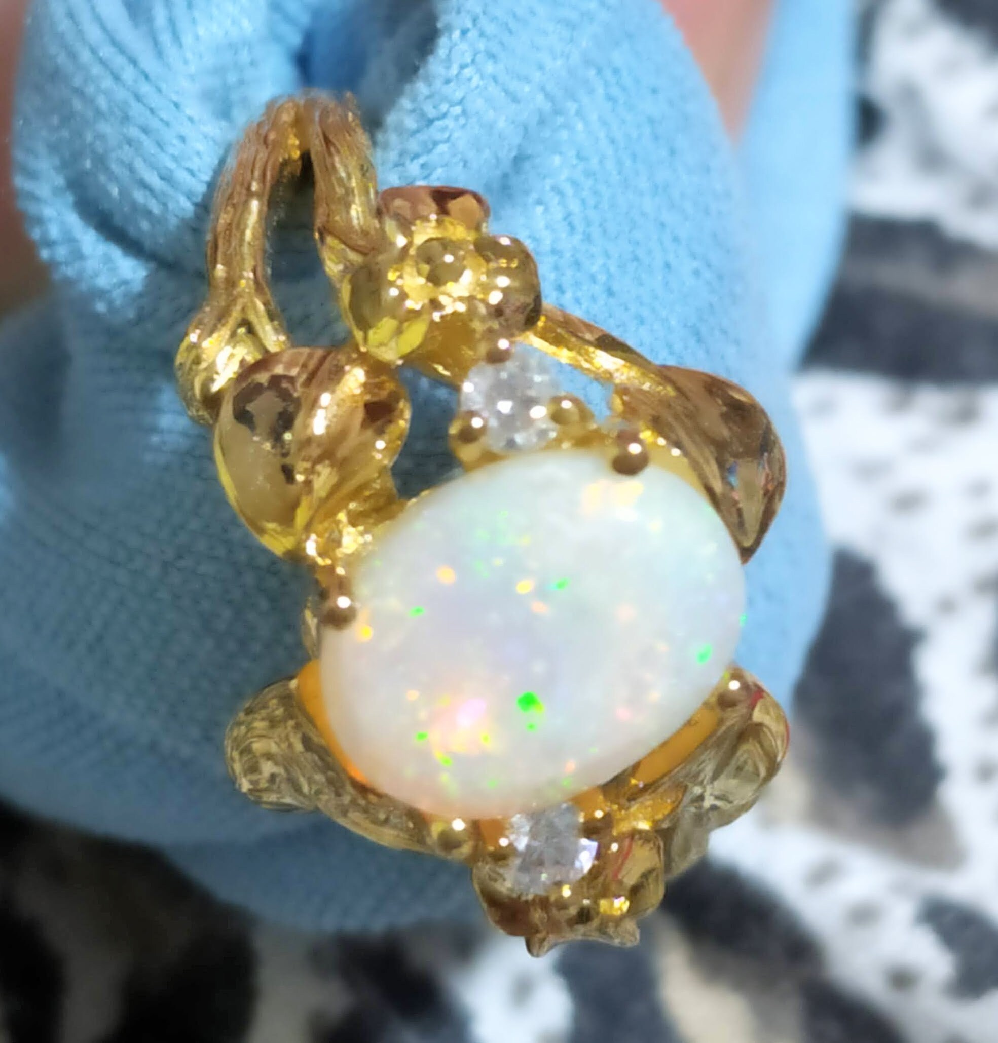 18k Gold Opal Ring - Etsy