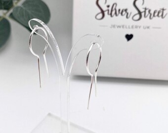 Sterling Silver Keyhole Threader Earrings - Minimalist Earrings - Silver Threaders - Gift for Her - Stocking Filler