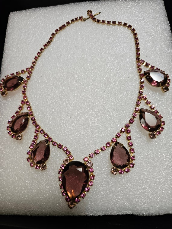 Vintage glass and rhinestone necklace