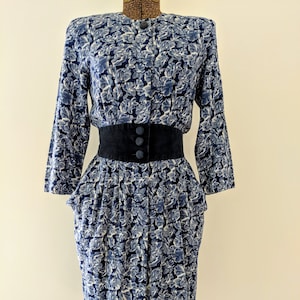 80s Navy Blue Dress