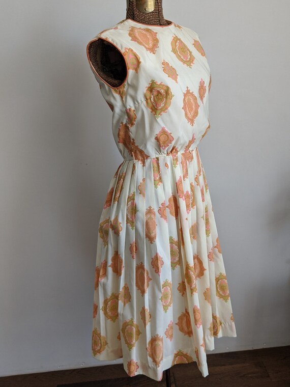 50s R & K Originals Pleated Off White Sun Dress - image 3