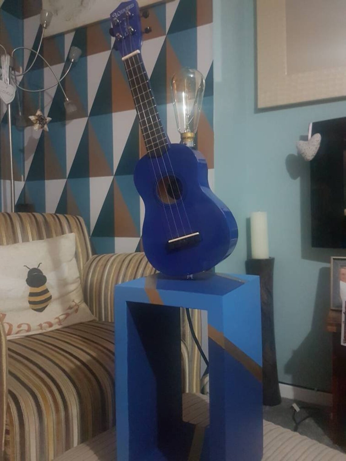 Ukelele Lampe einzigartige blaue Tischleuchte mit | Etsy