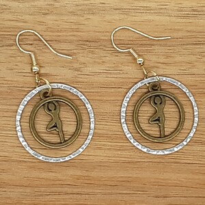 Yoga Earrings, Tree Pose Art, Yoga Dangle Earrings, Spiritual Earrings, Meditation Earrings, Spiritual Jewelry, Yoga Jewelry Gifts, Zen