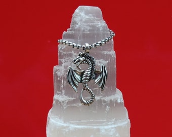 Wikinger Drache Anhänger Halskette, keltischer Knoten Schmuck