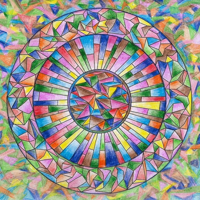 Stained Glass Mandala Art Glossy Print Framed Mandala Stained | Etsy