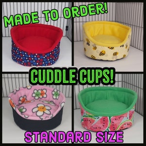 CUDDLE Cups! STANDARD Size  Made to order! Pick your fabrics! Great for guinea pigs & other furry friends! Stiff sides available!!