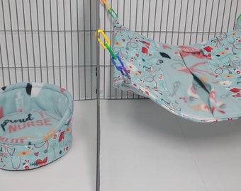 2 piece proud nurse small animal bedding set. Great for rats, ferrets and other small pets!
