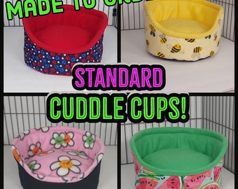 CUDDLE Cups! STANDARD Size  Made to order! Pick your fabrics! Great for guinea pigs & other furry friends! Stiff sides available!!