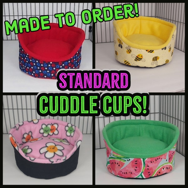 CUDDLE Cups! STANDARD Size  Made to order! Pick your fabrics! Great for guinea pigs & other furry friends! Stiff sides available!!