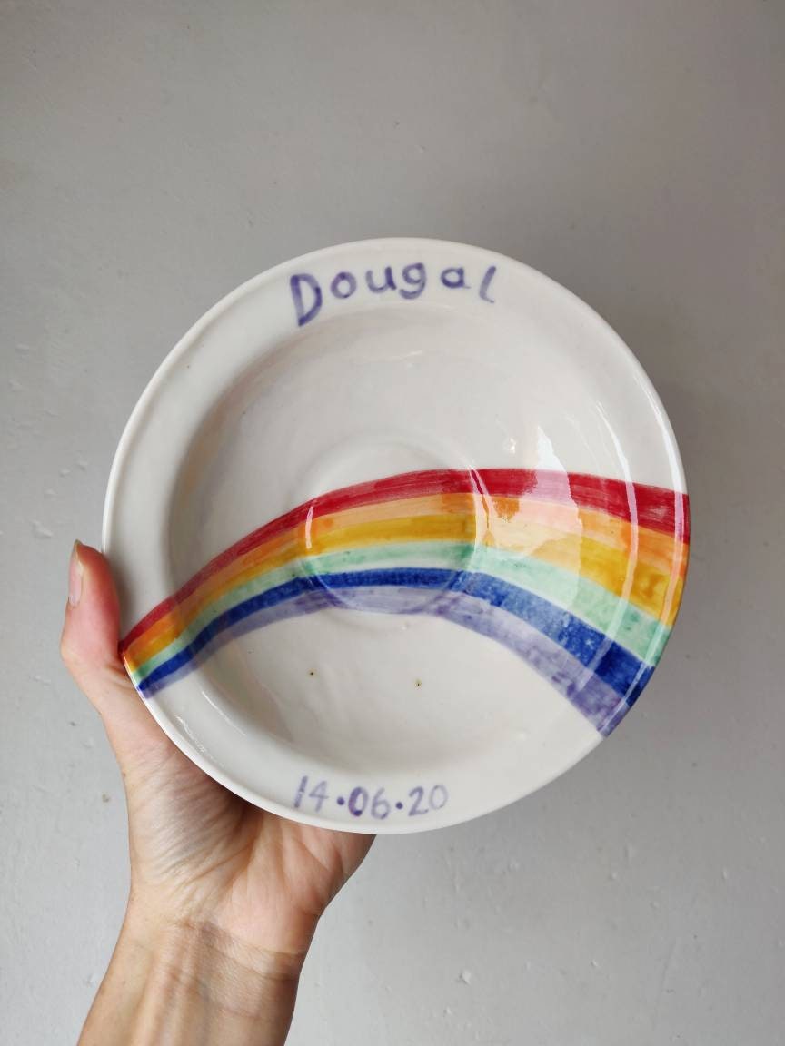 Bol Personnalisé d'arc-En-Ciel La Main de Pot Soupe Céréale en Céramique Porcelaine A Peint Cérémoni