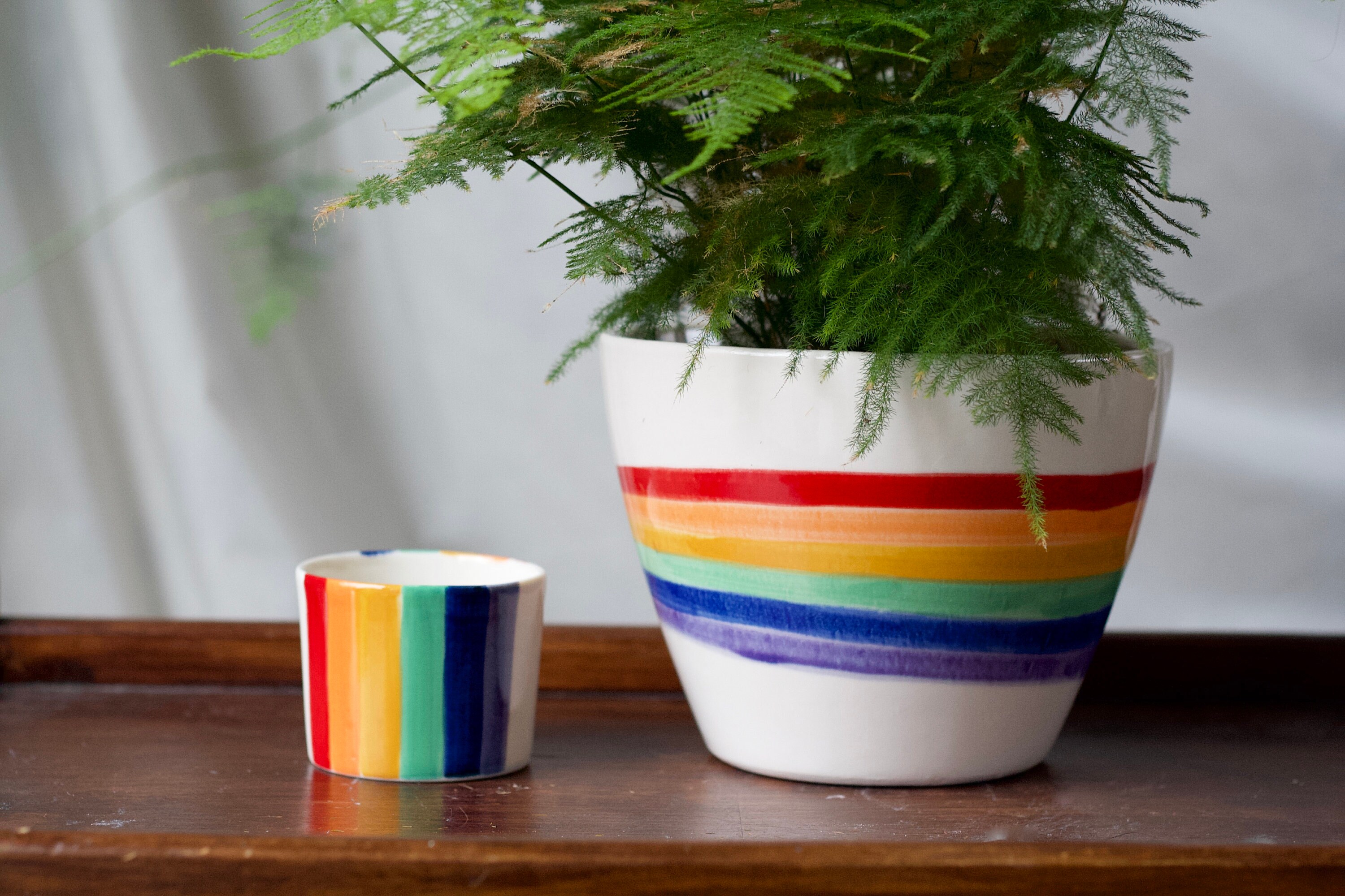 Rainbow Pride Plant Pot Porcelain Planter Hand Painted Etsy