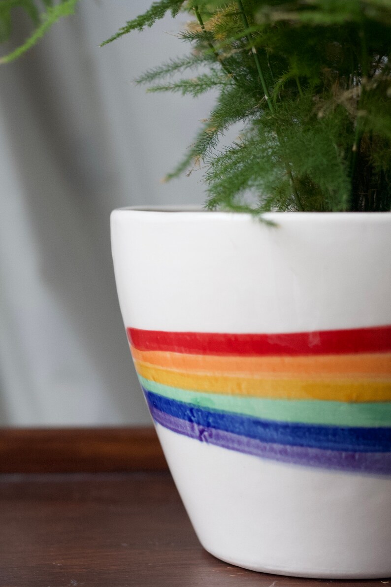 Rainbow Pride Plant Pot Porcelain Planter Hand Painted Etsy