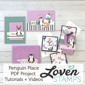 Stampin' Up ! Tutoriels sur les cartes Penguin Place & Penguin Playmates - PDF UNIQUEMENT