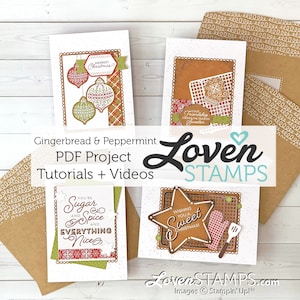 May include: Four Christmas-themed greeting cards with gingerbread and peppermint designs. The cards feature festive text, including "Merriest Christmas", "Your Friendship Makes the Season Sweeter", "You're Sugar and Spice and Everything Nice", and "Wishing You a Sweet Christmas!"