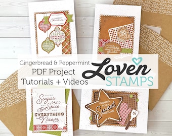 Stampin'Up! Gingerbread & Peppermint Suite-kerstkaarthandleidingen - ALLEEN PDF