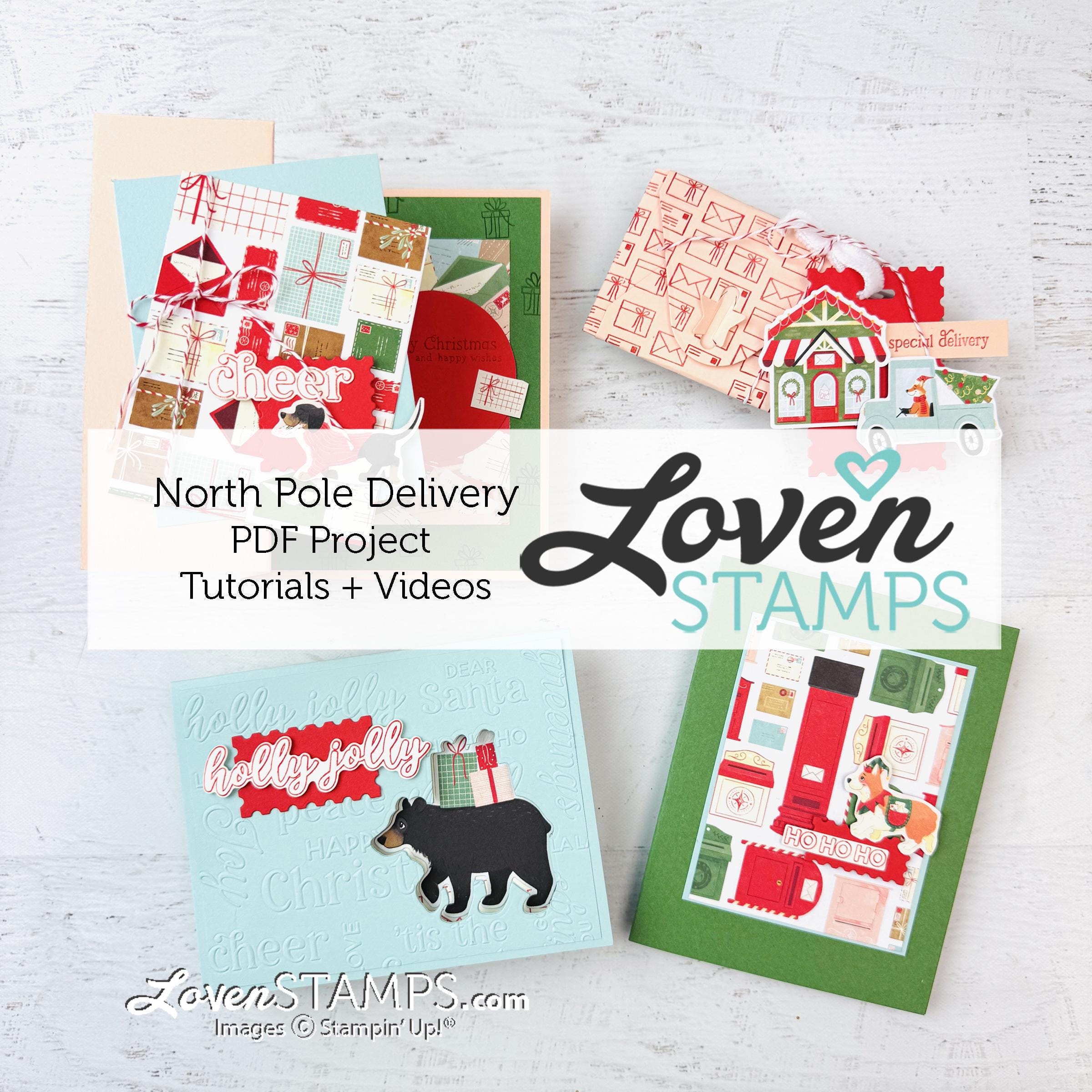 Stampin' Up! North Pole Delivery Christmas Project Tutorials (Cards and Gift Card Mini Envelope) - PDF ONLY