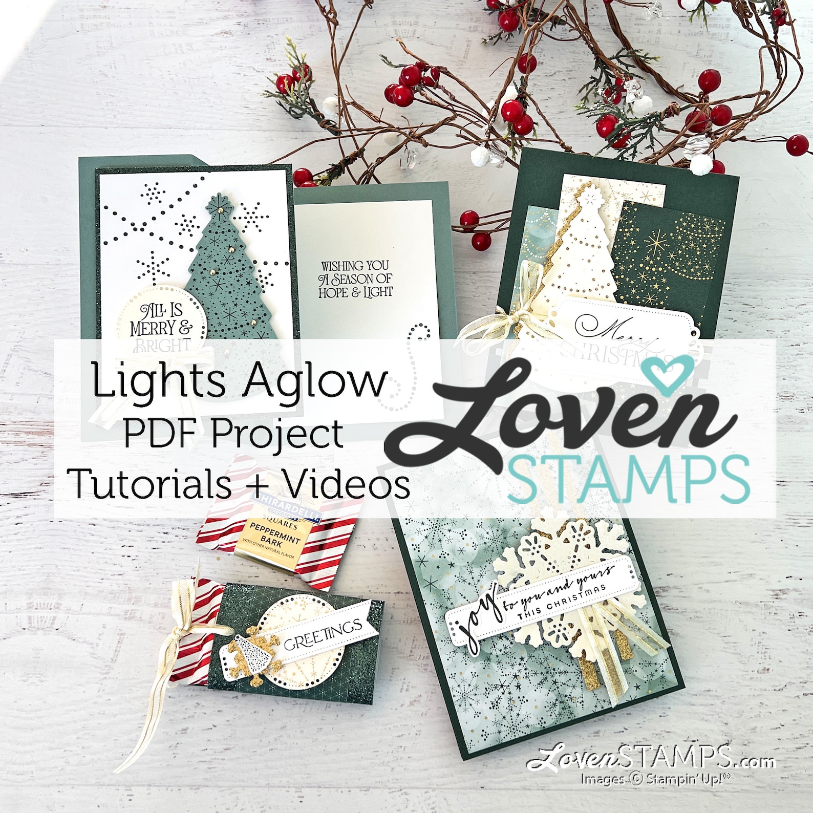 Stampin' Up Lights Aglow Bundle Christmas Card Tutorials PDF ONLY Etsy