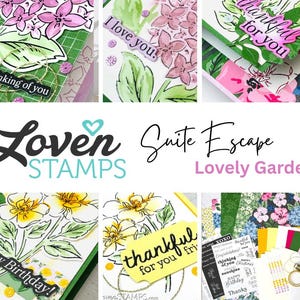 Stampin`Up! Lovely Garden Karten- und Technik-Tutorials - NUR PDF, wie auf LovenStamps YouTube, Lovely Garden Suit Escape Virtueller Kurs gesehen