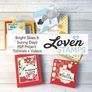 ¡Estampando! Paquete de sellos y troqueles Sunny Days DSP y Bright Skies, tutoriales de proyectos y tarjetas - SOLO PDF