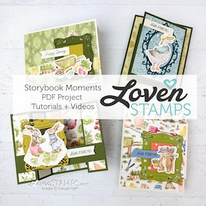 Tutoriales de tarjetas y proyectos de Storybook Friends de Stampin' Up! - SOLO PDF, como se ve en LovenStamps YouTube