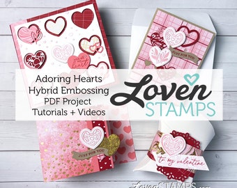 Stampin' Up! Aodring Hearts Hybrid Embossing Folder Techniques Project and Card Tutorials - PDF ONLY