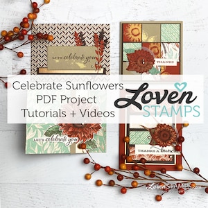 ¡Estampando! Tutoriales de tarjetas Celebra los Girasoles - SÓLO PDF