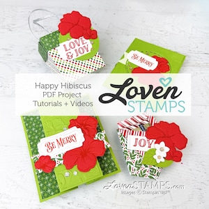 Stampin`Up! Happy Hibiscus Karten- und Projekt-Tutorials - NUR PDF (für Weihnachten oder JEDE Gelegenheit, indem Sie die Farben ändern)