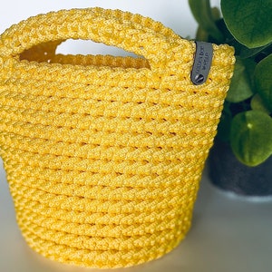 Gelbe Tasche, Häkeltasche, Handtasche im minimalistischen Stil, Häkeltasche, handgemachte Tasche, Gelbe Tasche, Häkeltasche, Geschenk,