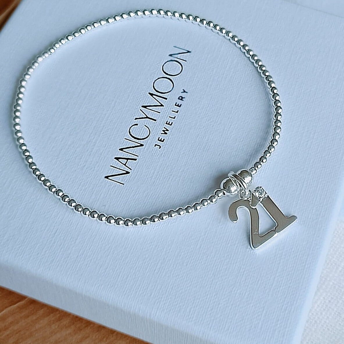 Sterling Silver 21st Birthday Charm Bracelet: Beaded Stacking