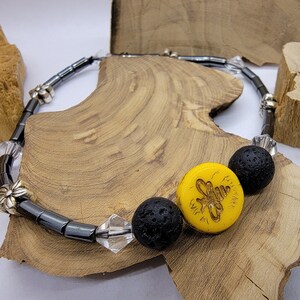 Bee Enthusiast Bracelet | Nature Themed Jewelry | Distressed Style Bee Bead and Flower Beads