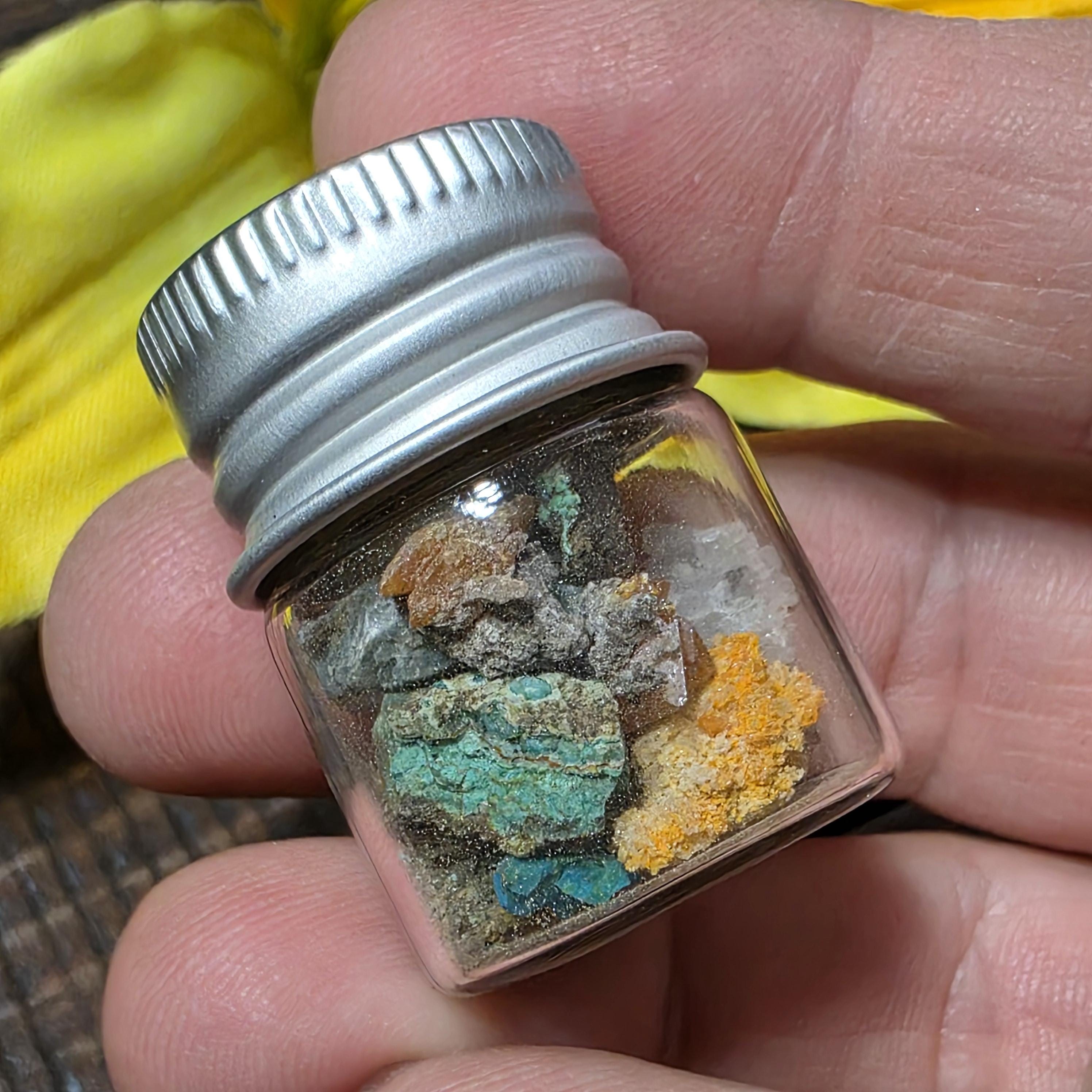 Arizona Mineral Mix: Raw, Natural Rock Pieces in Glass Jar