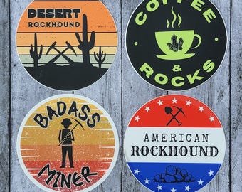 Rockhound and Mining Stickers: Geology Lover Gift