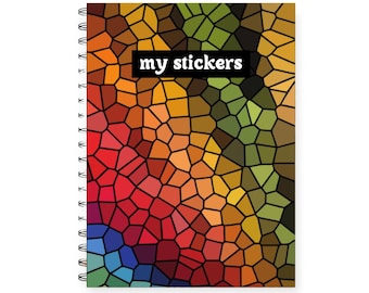 Reusable sticker book rainbow, cute sticker book, Sticker album reusable, sticker collection book, sticker release notebook, sticker journal